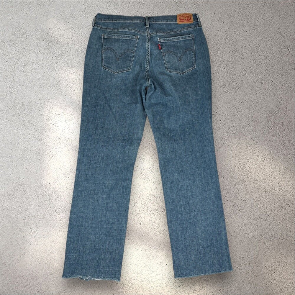 Levi's 505 Straight Jeans Women's W30 L32 Medium Wash Upcycled Embroidered Retro - Picture 2 of 11